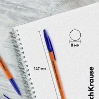 Набор ручек шариковых ErichKrause Slender Stick Orange, SuperGlide, 4 штуки, уз 0.7 мм, син