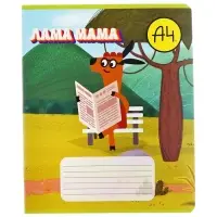 Тетрадь 12 листов в клетку, Hatber «Влад А4. Lama», обложка мелованный картон, блок офсет 60-65 г/м², МИКС