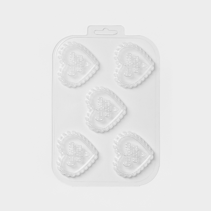 Форма для шоколада и конфет пластиковая «Сердечный порыв», 6×6,8×0,77 см, цвет прозрачный Форма для шоколада и конфет пластиковая «Сердечный порыв», 6×6,8×0,77 см, цвет прозрачный