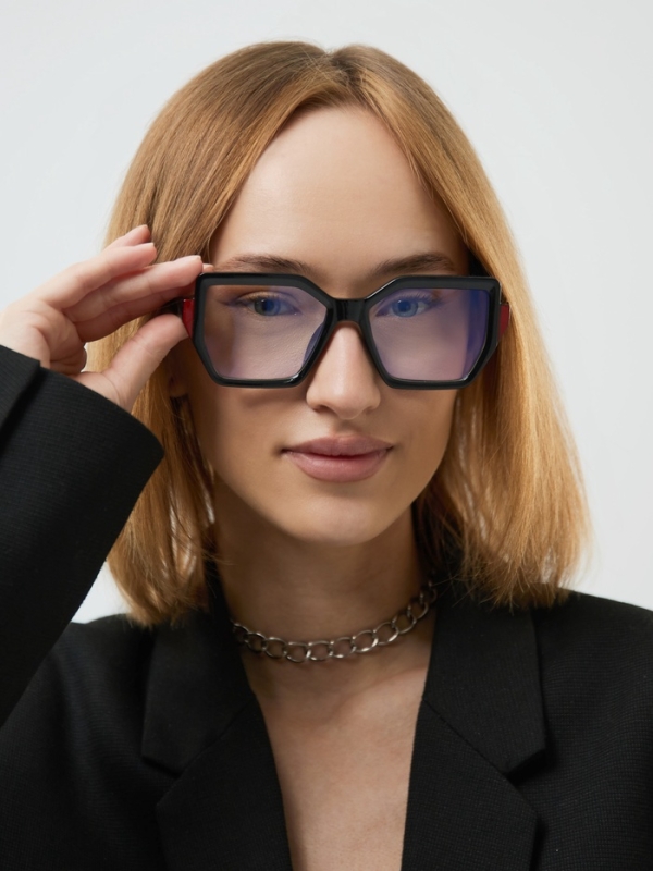 Очки имиджевые женские, для компьютера, ширина 14.3 см, дужка 14.5 см, линза 6.4 х 5.1 см