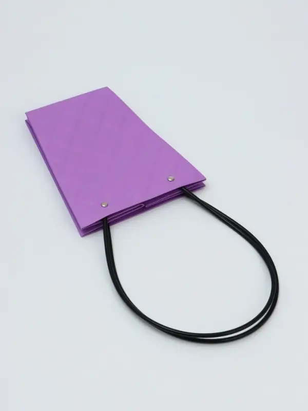 Сумка для цветов тиснение сиреневая влагостойкая, 17&times;17 - 11.5&times;11.5 - 20 см