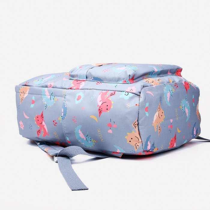 Рюкзак школьный из текстиля на молнии, наружный карман, цвет серый Рюкзак школьный из текстиля на молнии, наружный карман, цвет серый