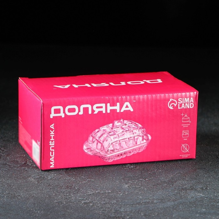 Маслёнка стеклянная Доляна «Венеция», 17,5×10,5×6,5 см Маслёнка стеклянная Доляна «Венеция», 17,5×10,5×6,5 см