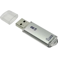 Флеш-память Smartbuy V-Cut, 8Gb, USB 2.0, сереб, SB8GBVC-S