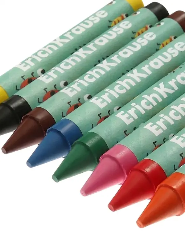 Восковые мелки 8 цветов ErichKrause Baby Jumbo, утолщенные, круглые