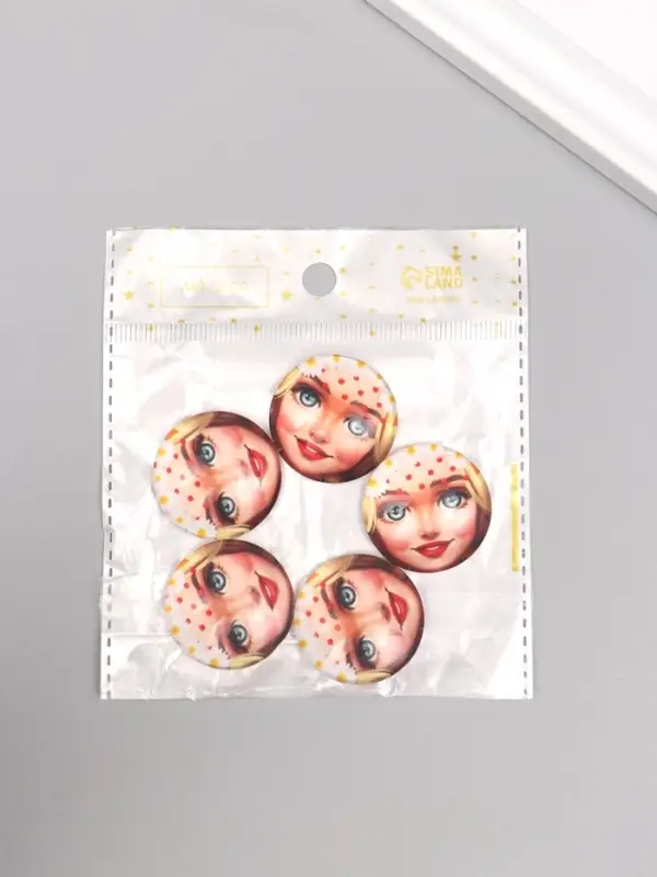 Кабошон стекло для творчества Кабошон стекло для творчества "Круг. Русская красавица" 3х3 см