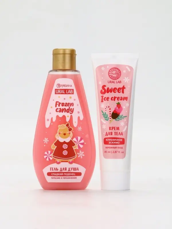 Подарочный набор косметики «Радости и чудес», гель для душа 200 мл и крем для тела, аромат ванильного кекса, URAL LAB