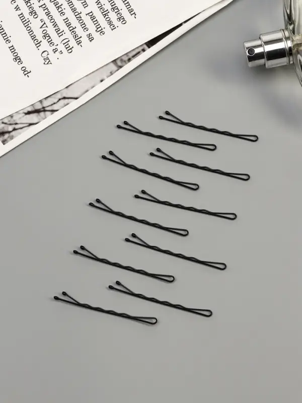 Невидимки для волос &laquo;Фермино&raquo;, 5 см, 6 см, набор 40 шт., чёрные