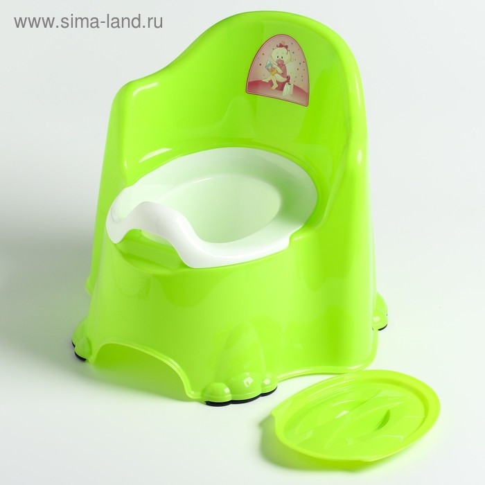 Горшок детский антискользящий «Комфорт» с крышкой, съёмная чаша, цвет салатовый Горшок детский антискользящий «Комфорт» с крышкой, съёмная чаша, цвет салатовый