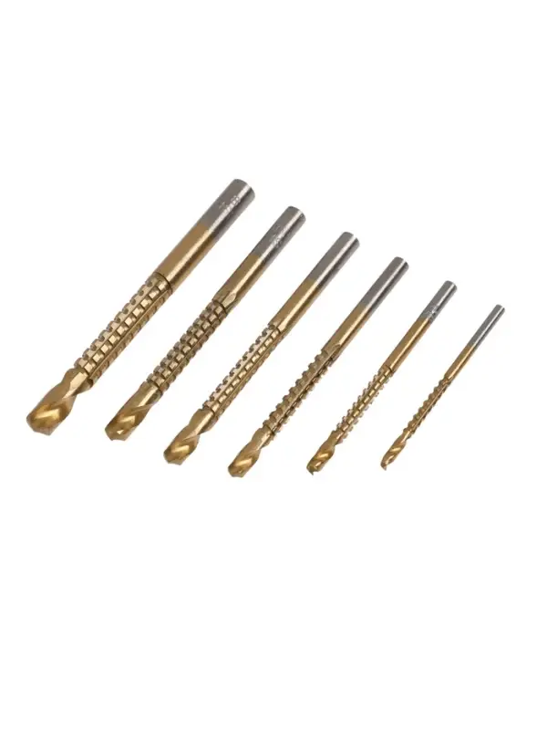 Набор сверл фрезерных универсальных ТУНДРА, HSS, TiN, цилиндр. хвостовик, 3 - 8 мм, 6 шт. Набор сверл фрезерных универсальных ТУНДРА, HSS, TiN, цилиндр. хвостовик, 3 - 8 мм, 6 шт.
