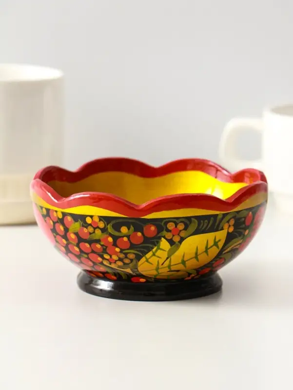 Чашка "Резная" малая, 12*7 см, хохлома