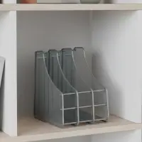 Лоток для бумаг вертикальный, металлическая сетка, 3 отделения, серый