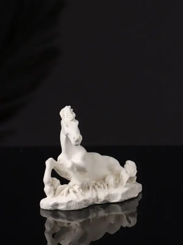 Фигура Фигура "Лошадь лежит" 8х6х3 см, натуральный, гипс