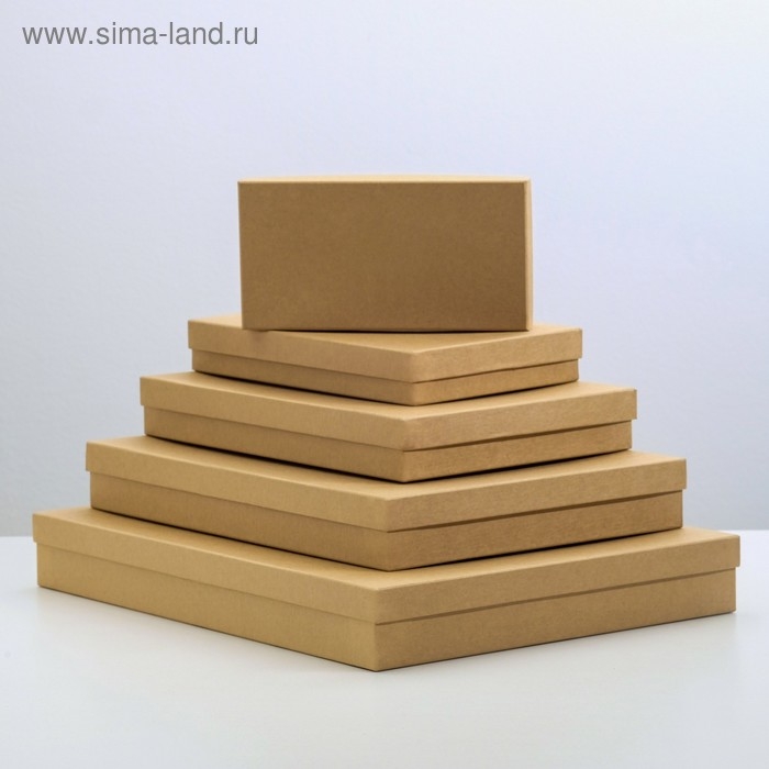 Набор коробок 5в1  Набор коробок 5в1 "Крафт однотонный", 40 х 30 х 5 - 20 х 10 х 3 см