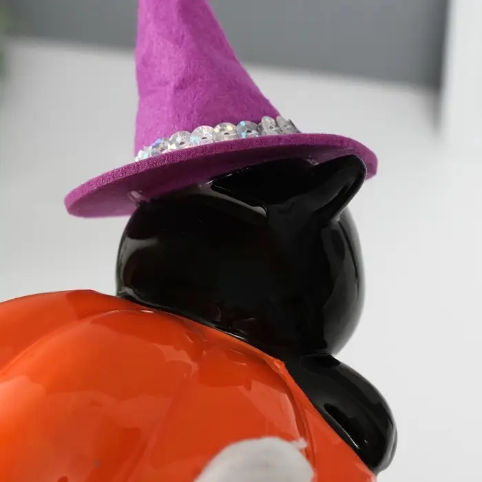 Копилка для денег &laquo;Котик в тыкве&raquo;, керамика, 11.7&times;12&times;13.4 см