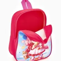 Рюкзак детский 20,5*9*24, отд на молнии, девочка ярко-розовый