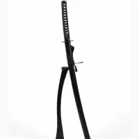 Макет оружия &laquo;Сувенирная катана на подставке&raquo;, чёрные ножны с иероглифами, 104 см