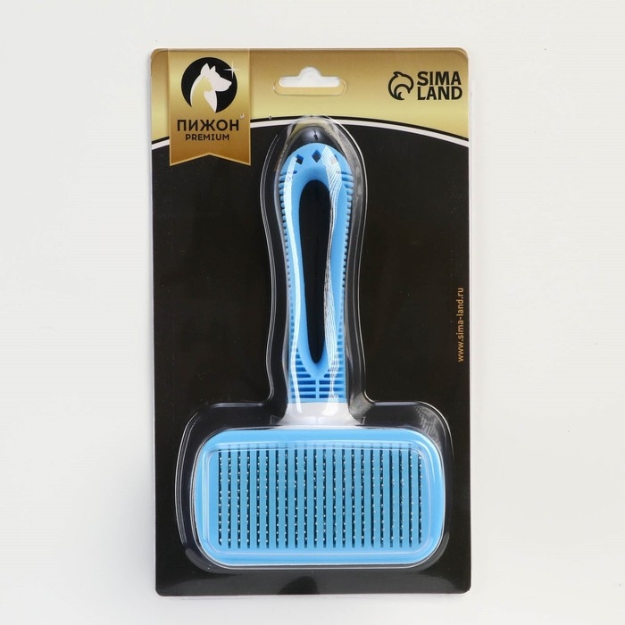 Пуходёрка с самоочисткой Пижон Premium, с каплями, облегчённая, 10 х 19 см, голубая Пуходёрка с самоочисткой Пижон Premium, с каплями, облегчённая, 10 х 19 см, голубая