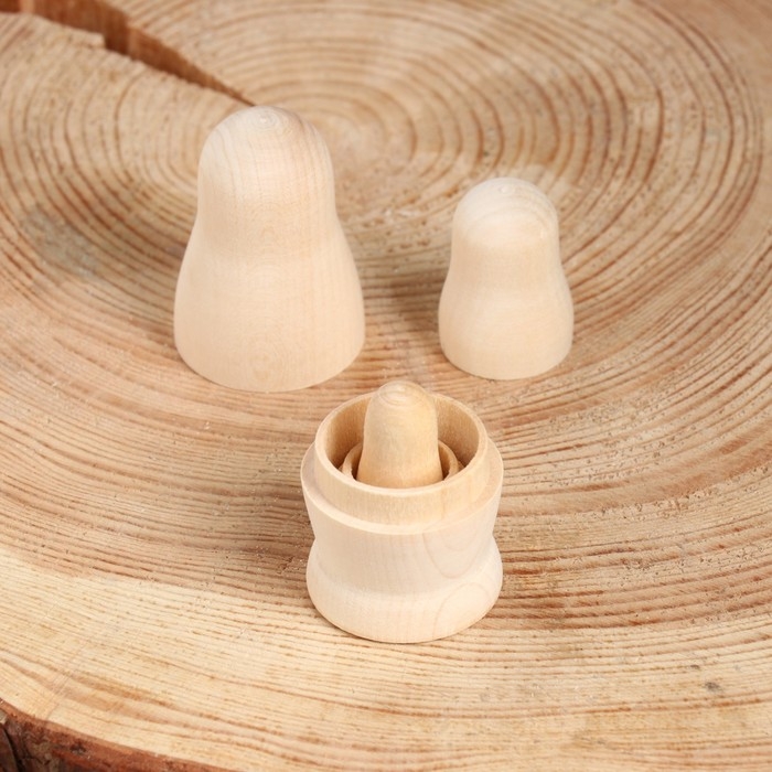 Заготовка для творчества  Заготовка для творчества "Матрешка" под роспись, 3-х кукольная, дерево, 7х3,5х3,5см