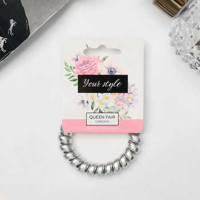 Резинка для волос QF &laquo;Пружинка&raquo;, матовый перелив, d=5.5 см
