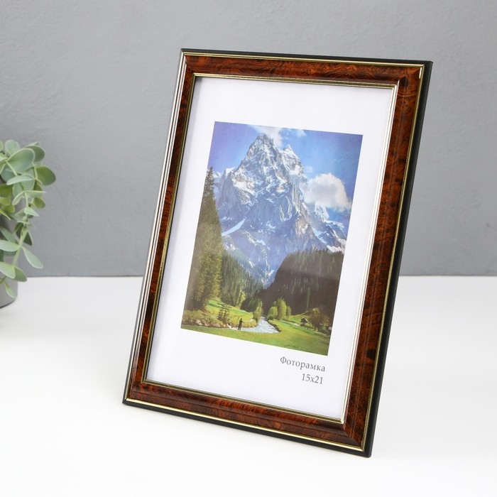 Фоторамка пластик Фоторамка пластик "Офис" 15х21 см, карельская береза