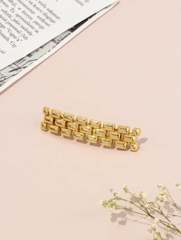 Заколка-автомат для волос "Селия" 8,5 см, золото