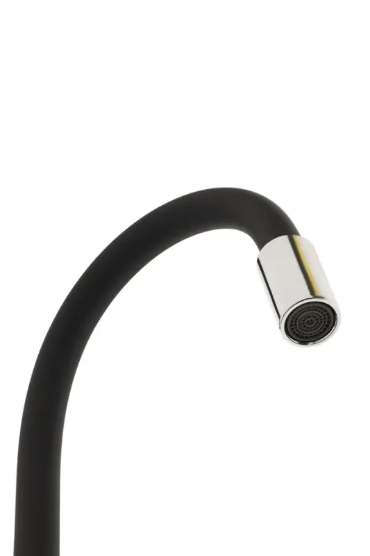 Смеситель для кухни ZEIN Z2751, гибкий излив, картридж 35 мм, нерж. сталь, черный/сатин