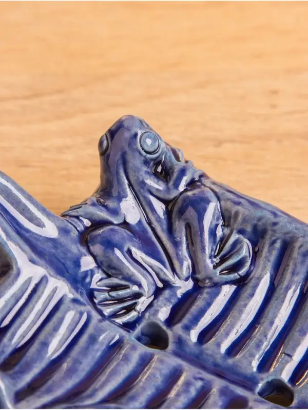 Мыльница &laquo;Геккон&raquo;, 12&times;7&times;3 см, керамика, синяя