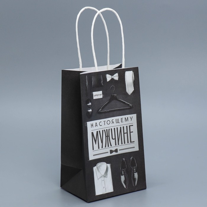 Пакет подарочный крафтовый, упаковка, «Мужские атрибуты», 12 х 21 х 9 см Пакет подарочный крафтовый, упаковка, «Мужские атрибуты», 12 х 21 х 9 см