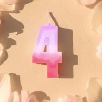 Свеча цифра для торта &laquo;4&raquo;, 8&times;3.75&times;1 см