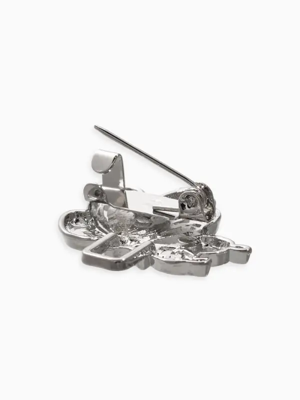 Зажим для кардигана Зажим для кардигана "Ажур" бабоччка, цвет серебро