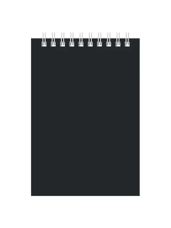 Блокнот А6 60 листов, в клетку, на гребне, для конференций, черный, обложка мелованный картон