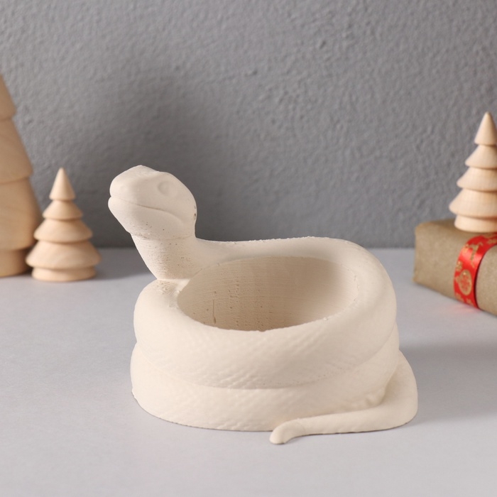 Подсвечник Подсвечник "Змея" крученая 8*10*6 см белый