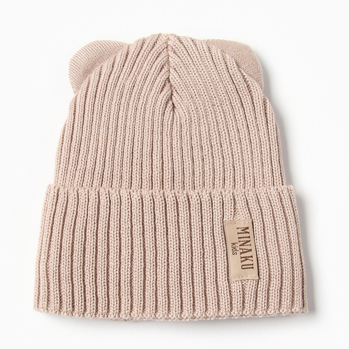Шапка детская MINAKU, р-р 35-40, цвет бежевый Шапка детская MINAKU, р-р 35-40, цвет бежевый