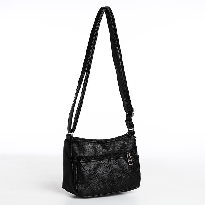 Сумка кросс-боди на молнии, цвет чёрный Сумка кросс-боди на молнии, цвет чёрный