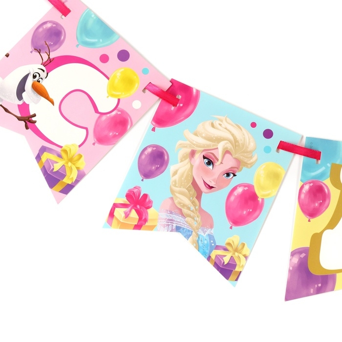 Гирлянда на ленте Гирлянда на ленте "С Днем Рождения", Холодное сердце дл. 176 см