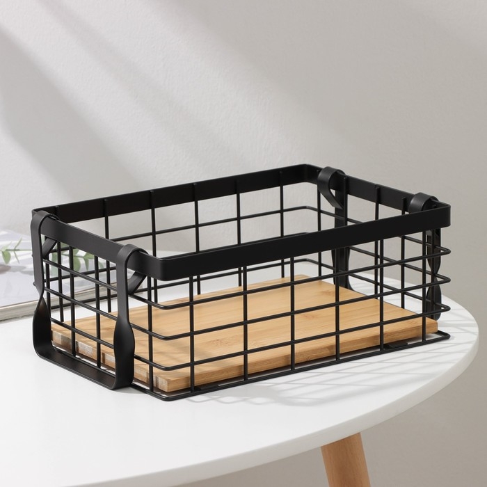 Корзина универсальная SAVANNA «Эстетика», 25×18,3×10 см, цвет чёрный Корзина универсальная SAVANNA «Эстетика», 25×18,3×10 см, цвет чёрный