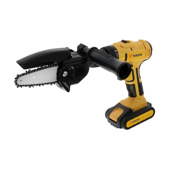 Насадка для дрели ТУНДРА, цепная пила, 100 мм, 1/4 Насадка для дрели ТУНДРА, цепная пила, 100 мм, 1/4", 28 звеньев, 14 зубьев, круглый зуб