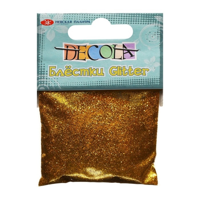 Декор блёстки ЗХК Decola 0.1 мм, 20 г, золото Декор блёстки ЗХК Decola 0.1 мм, 20 г, золото