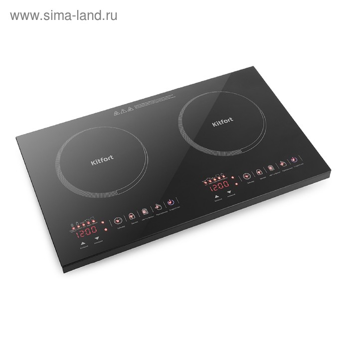 Плитка индукционная Kitfort КТ-105, 2000/2000 Вт, 2 конфорки, 7 программ, сенсор, чёрная Плитка индукционная Kitfort КТ-105, 2000/2000 Вт, 2 конфорки, 7 программ, сенсор, чёрная