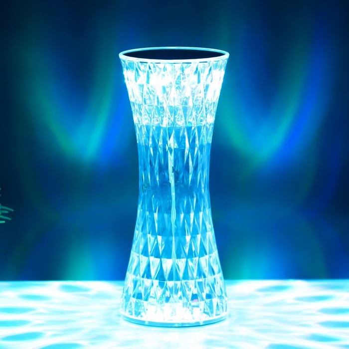 Настольная лампа с ПДУ Настольная лампа с ПДУ "Кристалл" LED 16 цветов RGB сенсорная USB 8x8x19 см RISALUX