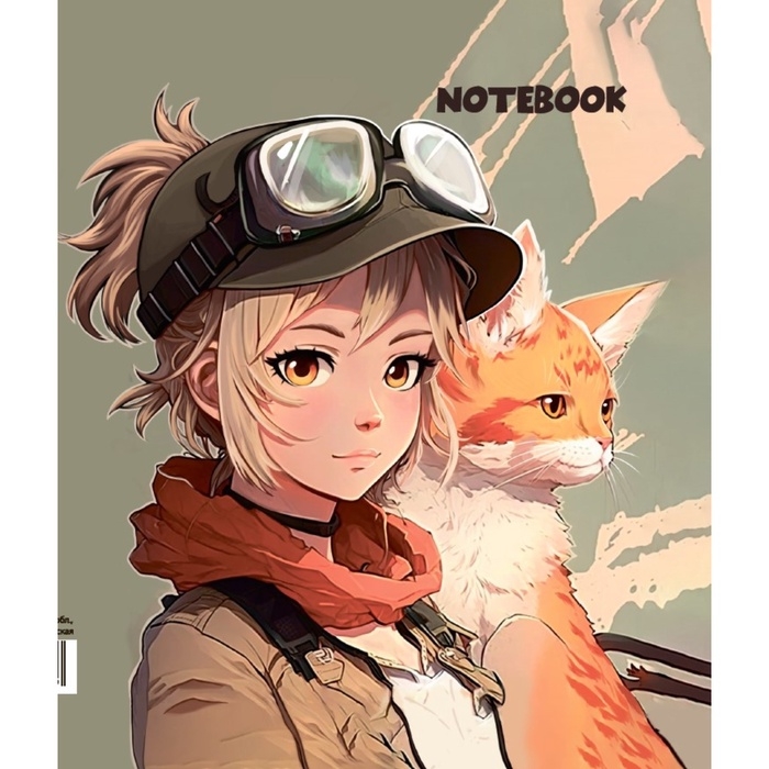 Блокнот А6, 40 листов в клетку Блокнот А6, 40 листов в клетку "Аниме,", твёрдая обложка, глянцевая ламинация, блок офсет