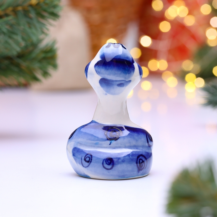 Новый год. Сувенир символ года Новый год. Сувенир символ года "Змея Линк", гжель