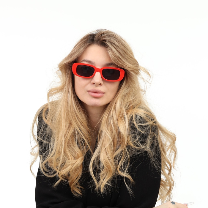 Очки солнцезащитные Очки солнцезащитные "OneSun", uv 400, дужка 14 см, ширина 14.5 см, линза 4 х 6.5 см, красные