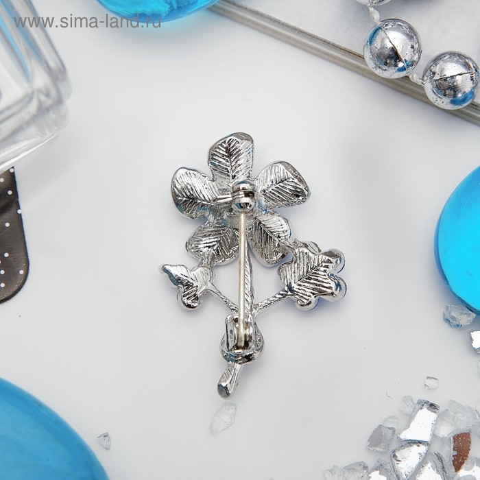 Брошь «Цветы» незабудки, цвет синий в серебре Брошь «Цветы» незабудки, цвет синий в серебре