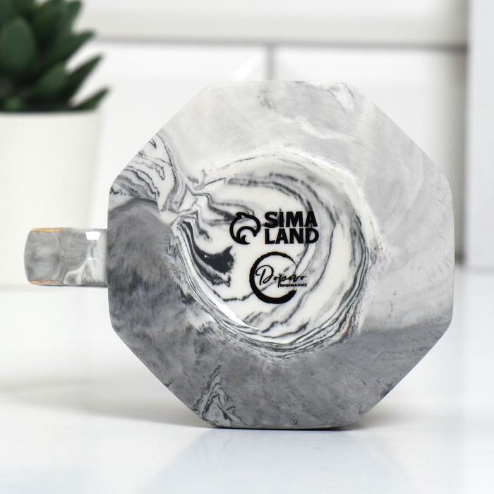 Кружка керамическая &laquo;Счастье&raquo;, 350 мл, цвет серый