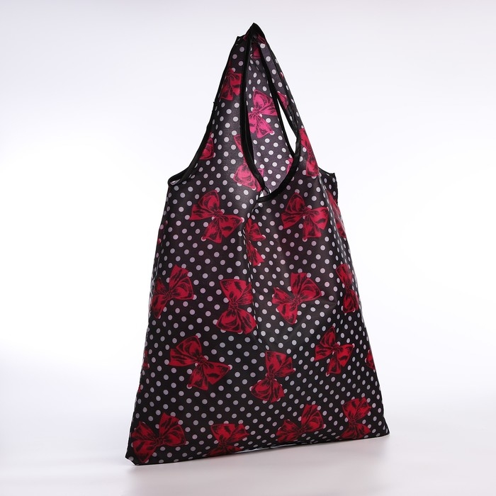 Сумка хозяйственная без застёжки, цвет чёрный/бордовый Сумка хозяйственная без застёжки, цвет чёрный/бордовый