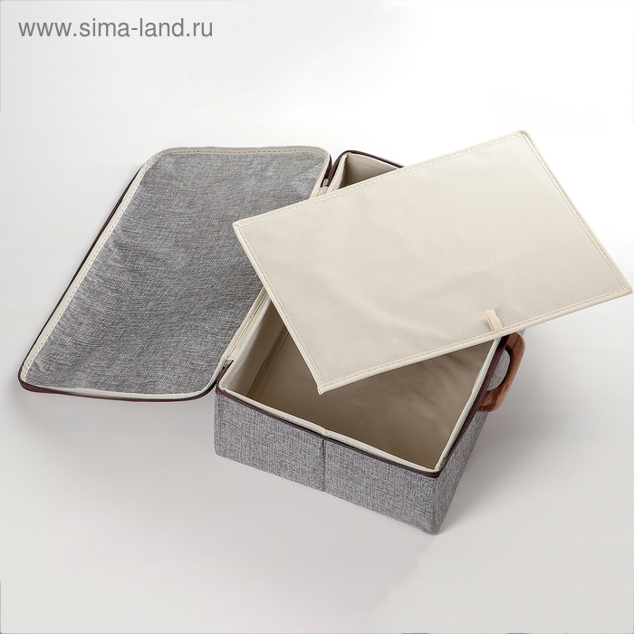 Короб для хранения на молнии «Рон», 42×29×14 см, цвет серый Короб для хранения на молнии «Рон», 42×29×14 см, цвет серый