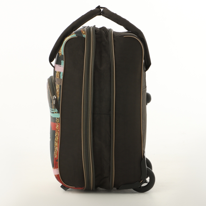 Чемодан малый с сумкой Чемодан малый с сумкой "Краски", отдел на молнии, наружный карман, цвет серый