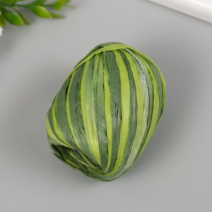 Тесьма декоративная бумага "Рафия меланж" намотка 20 м МИКС